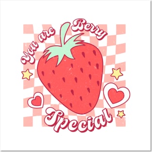 Valentine's You Are Berry Special Strawberry Hearts Posters and Art